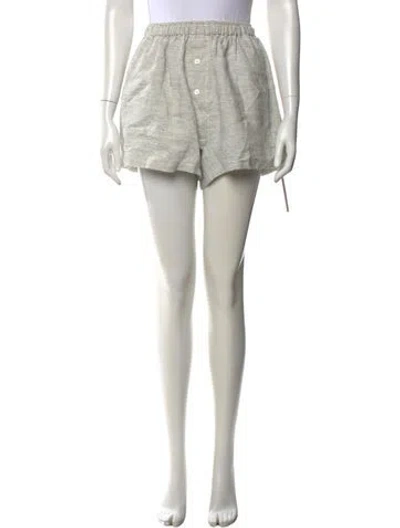 Pre-owned Deiji Studios Linen Mini Shorts In Neutrals