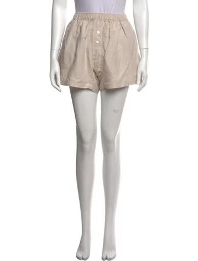 Pre-owned Deiji Studios Linen Mini Shorts In Neutrals