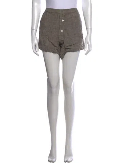 Pre-owned Deiji Studios Linen Mini Shorts In Neutrals
