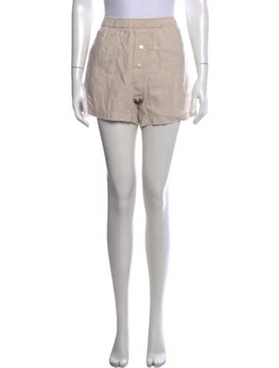 Pre-owned Deiji Studios Linen Mini Shorts In Neutrals