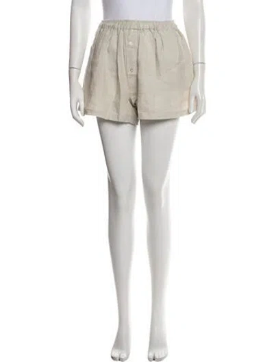 Pre-owned Deiji Studios Linen Mini Shorts In Neutrals