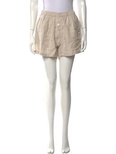 Pre-owned Deiji Studios Linen Mini Shorts In Neutrals