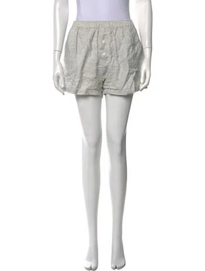 Pre-owned Deiji Studios Linen Mini Shorts In Neutrals