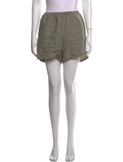 Pre-owned Deiji Studios Linen Mini Shorts In Neutrals