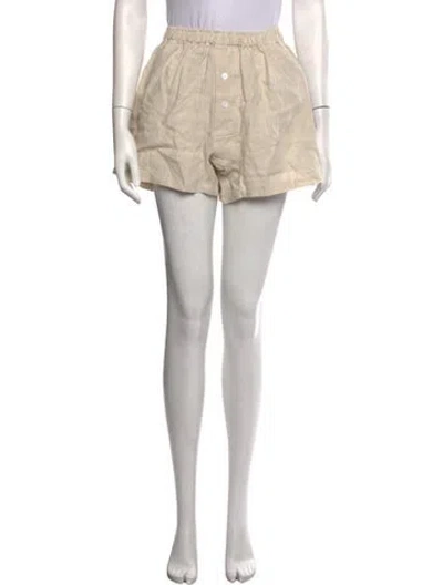 Pre-owned Deiji Studios Linen Mini Shorts In Neutrals