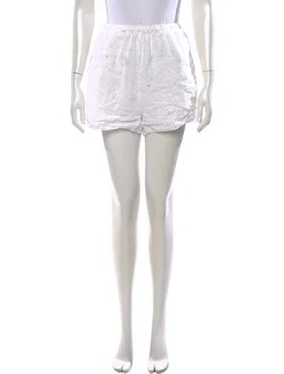 Pre-owned Deiji Studios Linen Mini Shorts In Neutrals/white