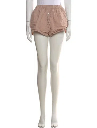 Pre-owned Deiji Studios Linen Mini Shorts In Pink