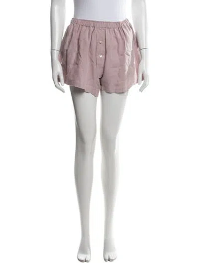 Pre-owned Deiji Studios Linen Mini Shorts In Pink