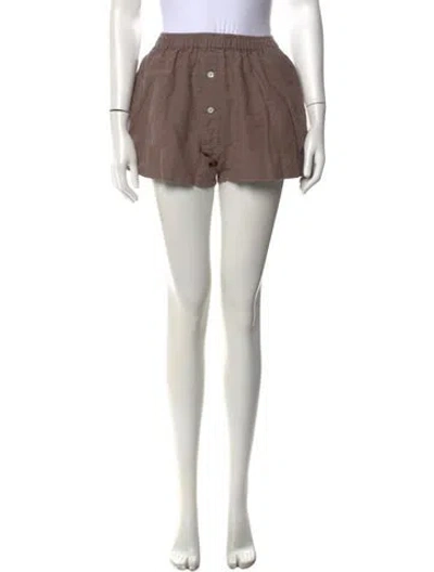 Pre-owned Deiji Studios Linen Mini Shorts In Pink
