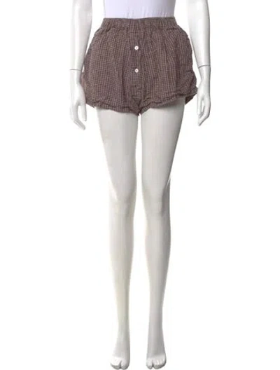 Pre-owned Deiji Studios Linen Mini Shorts In Purple