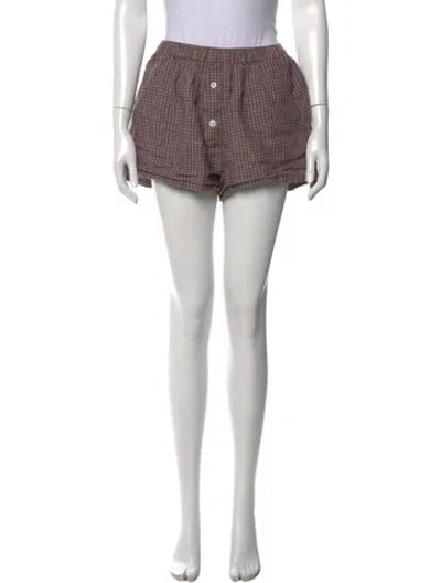 Pre-owned Deiji Studios Linen Mini Shorts In Purple