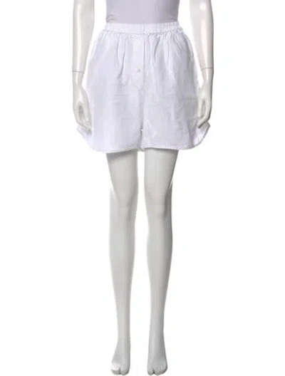 Pre-owned Deiji Studios Linen Mini Shorts In White