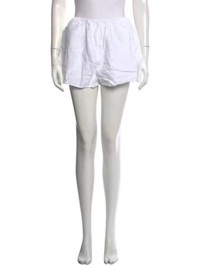Pre-owned Deiji Studios Linen Mini Shorts In White
