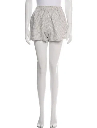 Pre-owned Deiji Studios Linen Mini Shorts In White