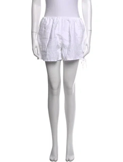 Pre-owned Deiji Studios Linen Mini Shorts In White