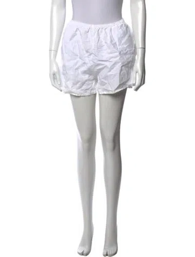 Pre-owned Deiji Studios Linen Mini Shorts In White