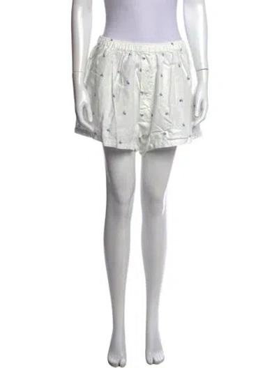 Pre-owned Deiji Studios Linen Mini Shorts In White
