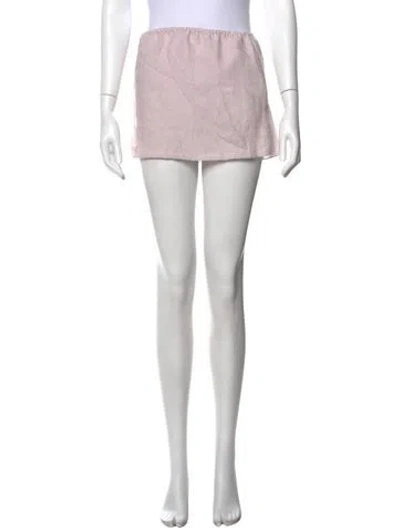 Pre-owned Deiji Studios Linen Mini Skirt In White