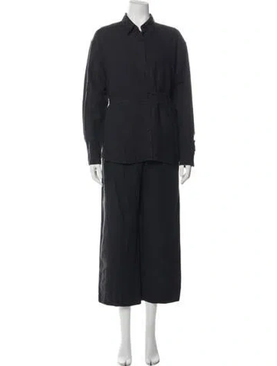 Pre-owned Deiji Studios Linen Pant Set In Black