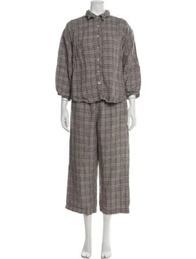 Pre-owned Deiji Studios Linen Pant Set In Neutral