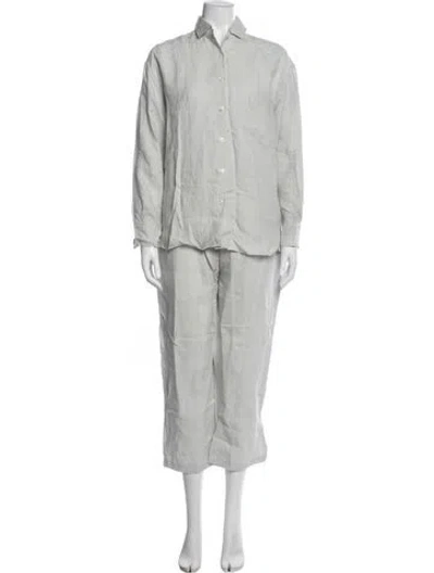 Pre-owned Deiji Studios Linen Pant Set W/ Tags In Green
