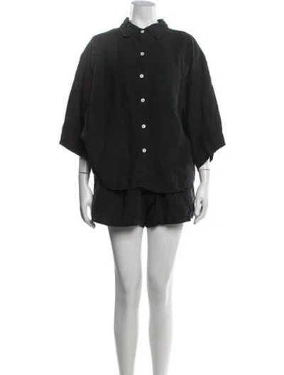Pre-owned Deiji Studios Linen Pantsuit In Black