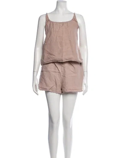 Pre-owned Deiji Studios Linen Short Set In Neutrals