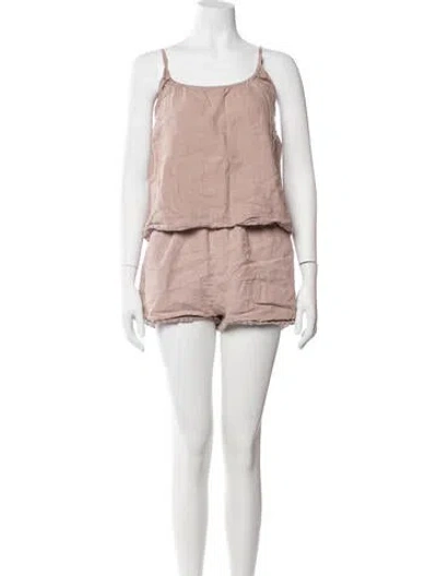 Pre-owned Deiji Studios Linen Short Set In Pink
