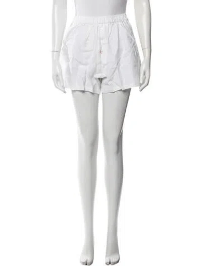 Pre-owned Deiji Studios Linen Shorts In White