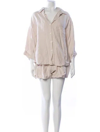Pre-owned Deiji Studios Linen Skirt Set In Neutral