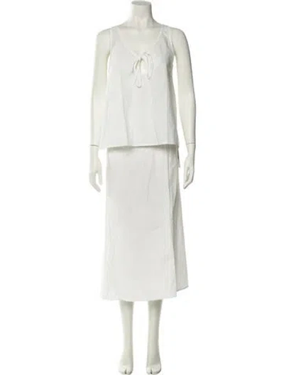 Pre-owned Deiji Studios Linen Skirt Set In Neutral