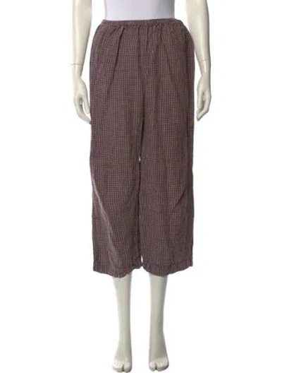 Pre-owned Deiji Studios Linen Straight Leg Pants In Brown