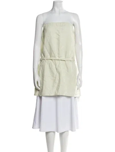 Pre-owned Deiji Studios Linen Strapless Tunic In Yellow