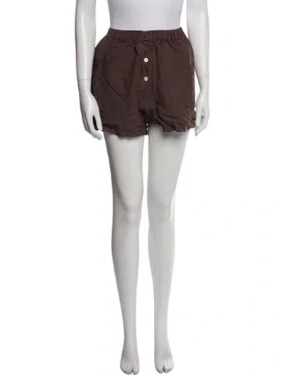 Pre-owned Deiji Studios Linen Striped Pajamas In Brown