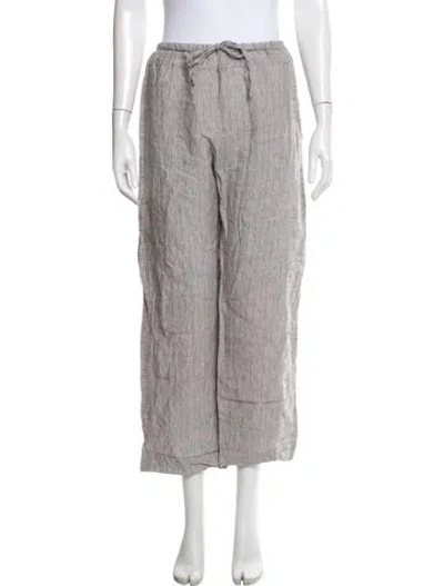 Pre-owned Deiji Studios Linen Striped Sweatpants In Green