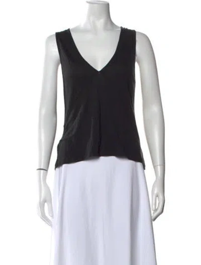 Pre-owned Deiji Studios Linen V-neck Top In Multi