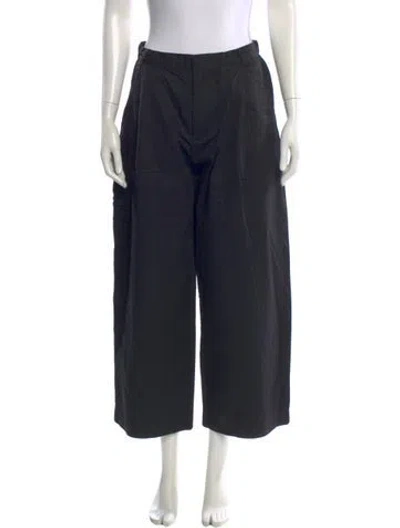 Pre-owned Deiji Studios Linen Wide Leg Pants In Black