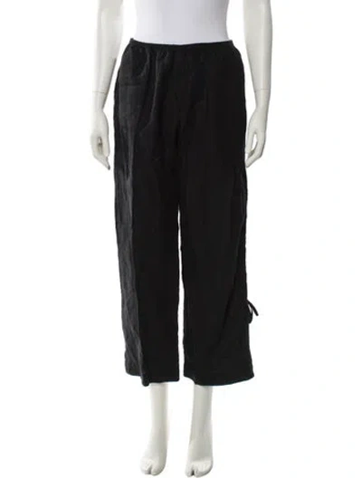 Pre-owned Deiji Studios Linen Wide Leg Pants In Black