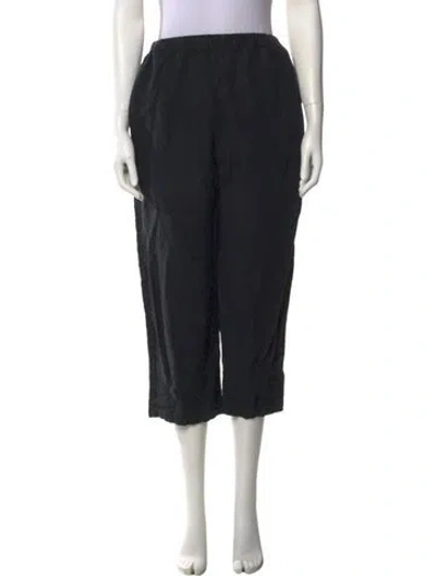 Pre-owned Deiji Studios Linen Wide Leg Pants In Black