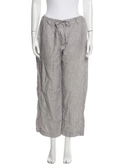 Pre-owned Deiji Studios Linen Wide Leg Pants In Black