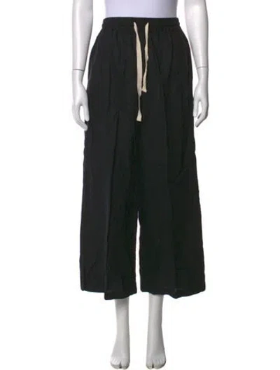 Pre-owned Deiji Studios Linen Wide Leg Pants In Black
