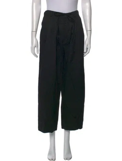 Pre-owned Deiji Studios Linen Wide Leg Pants In Black