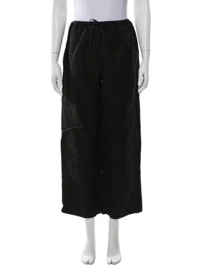 Pre-owned Deiji Studios Linen Wide Leg Pants In Black