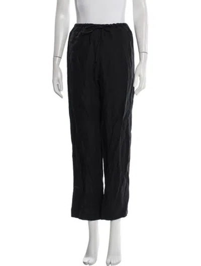 Pre-owned Deiji Studios Linen Wide Leg Pants In Black