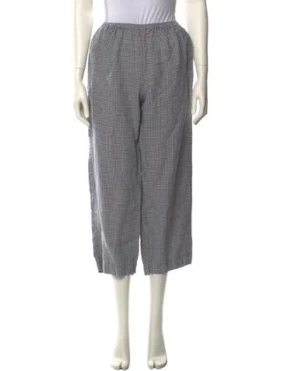Pre-owned Deiji Studios Linen Wide Leg Pants In Blue