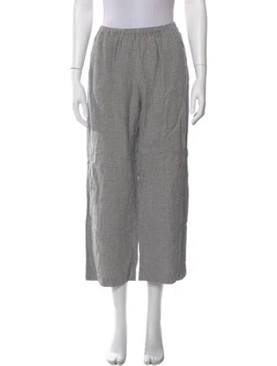 Pre-owned Deiji Studios Linen Wide Leg Pants In Blue