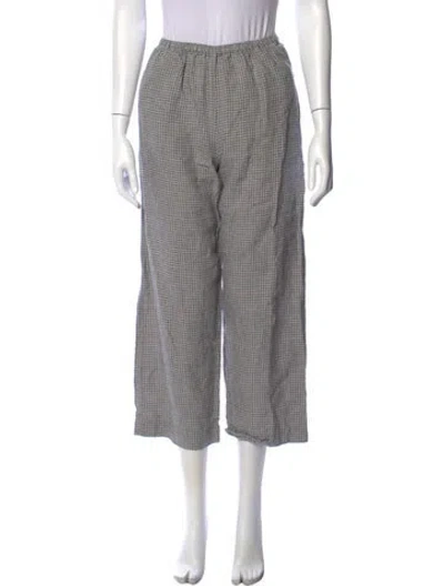 Pre-owned Deiji Studios Linen Wide Leg Pants In Blue
