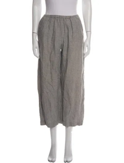 Pre-owned Deiji Studios Linen Wide Leg Pants In Blue/green