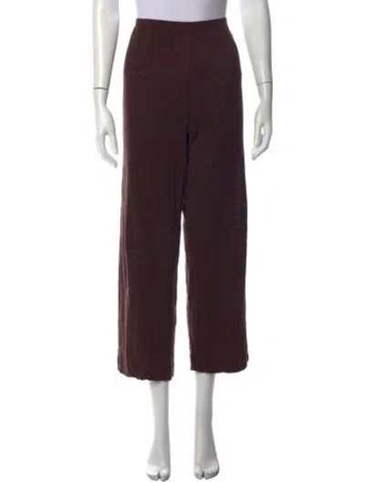 Pre-owned Deiji Studios Linen Wide Leg Pants In Brown