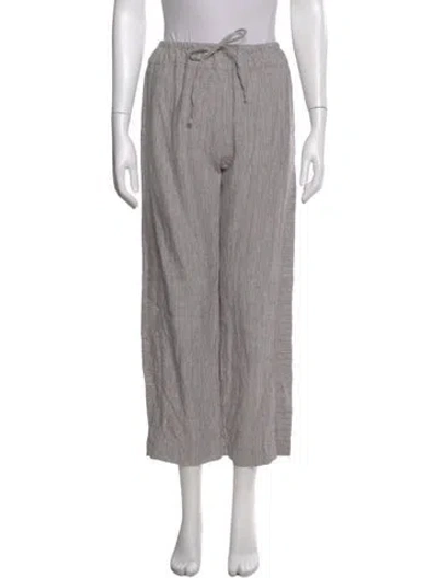 Pre-owned Deiji Studios Linen Wide Leg Pants In Gray